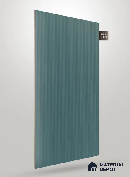 Slate Blue Fluted Solid Color BM 245 8 ft x 4 ft Matte Finish Decorative Laminate - 1 mm | Suitable for TV Unit,Wardrobe, Kitchen Cabinets