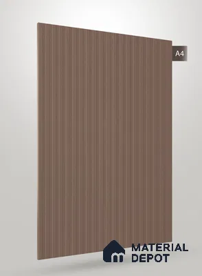 Taupe Brown Fluted Solid Color BM 247 8 ft x 4 ft Matte Finish Decorative Laminate - 1 mm | Suitable for TV Unit,Wardrobe, Kitchen Cabinets