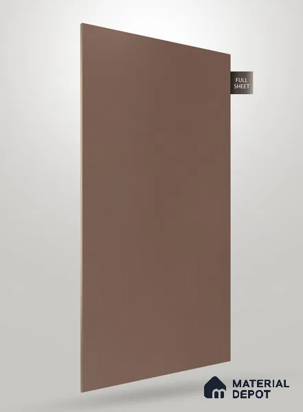 Taupe Brown Fluted Solid Color BM 247 8 ft x 4 ft Matte Finish Decorative Laminate - 1 mm | Suitable for TV Unit,Wardrobe, Kitchen Cabinets