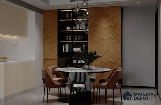 Wooden Look BW 542 Bark Wooden 8 ft x 4 ft Texture Finish Decorative Laminate - 1 mm | Suitable for TV Unit, Wardrobe, Kitchen Cabinets
