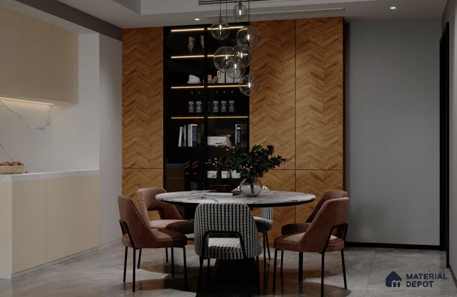 Wooden Look BW 542 Bark Wooden 8 ft x 4 ft Texture Finish Decorative Laminate - 1 mm | Suitable for TV Unit, Wardrobe, Kitchen Cabinets
