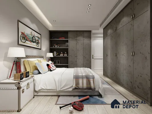 Black Cement Look CE 1553 Cemento 8 ft x 4 ft Suede Finish Decorative Laminate - 1.25 mm | Suitable for TV Unit, Wardrobe, Kitchen Cabinets