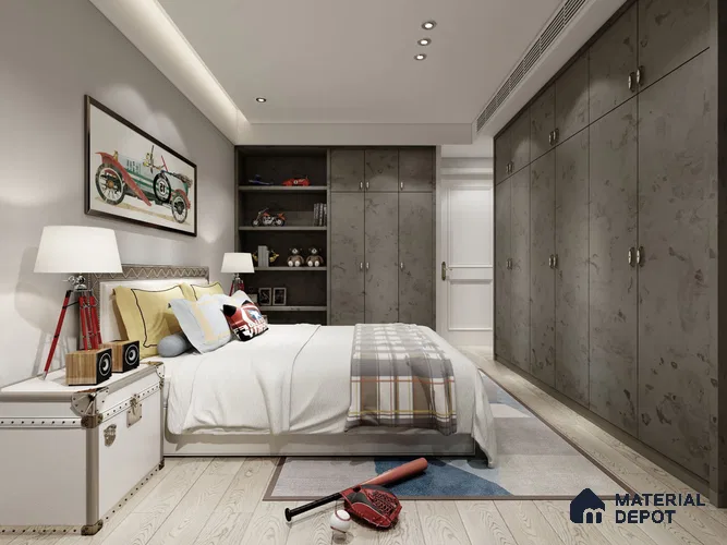 Black Cement Look CE 1553 Cemento 8 ft x 4 ft Suede Finish Decorative Laminate - 1.25 mm | Suitable for TV Unit, Wardrobe, Kitchen Cabinets