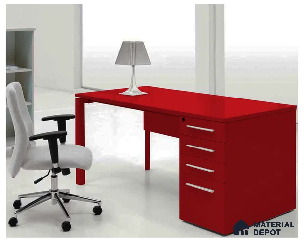 Red Solid Colors Look CF 109 Red Chiffon 8 ft x 4 ft Matte Finish Decorative Laminate - 1 mm | Suitable for Living Room, Kitchen, Office