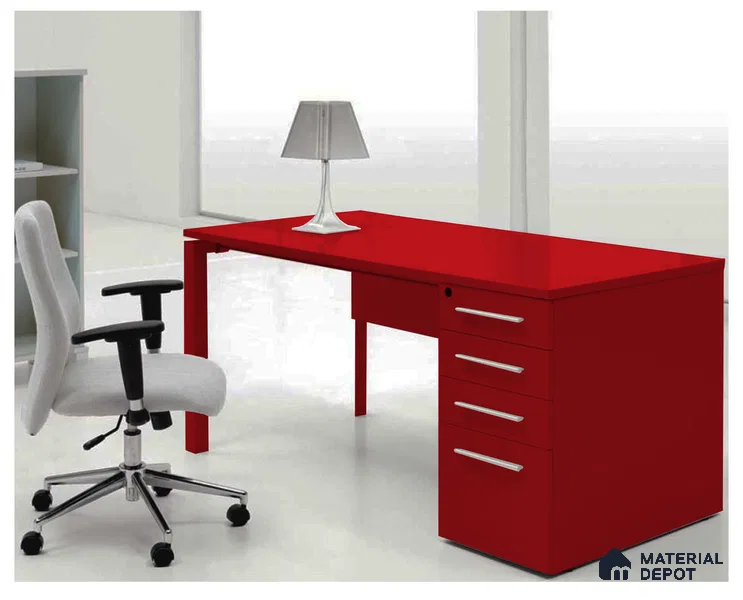 Red Solid Colors Look CF 109 Red Chiffon 8 ft x 4 ft Matte Finish Decorative Laminate - 1 mm | Suitable for Living Room, Kitchen, Office