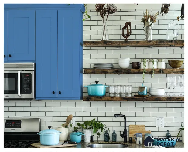 Blue Solid Colors Look CF 166 Blue Ridge Chiffon 8 ft x 4 ft Matte Finish Decorative Laminate - 1 mm | Suitable for Living Room, Kitchen, Office