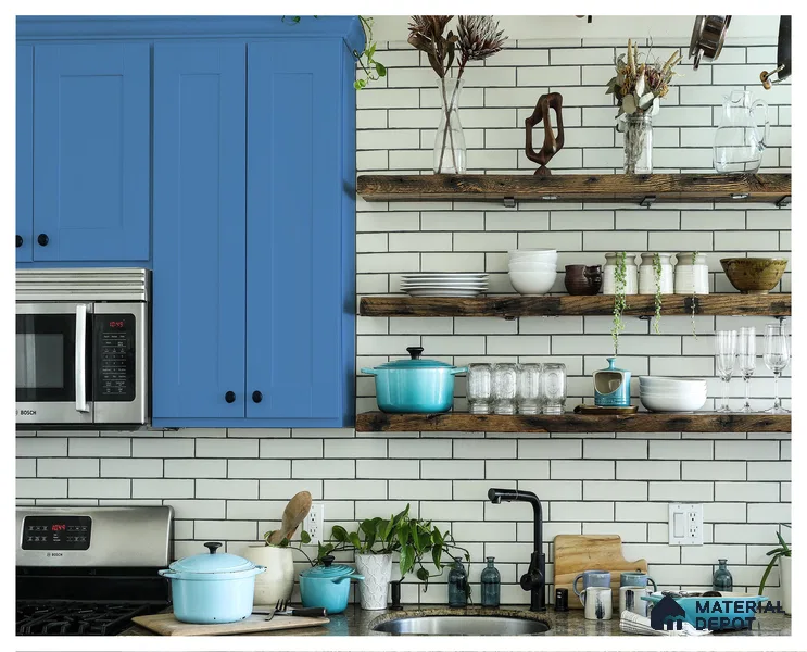 Blue Solid Colors Look CF 166 Blue Ridge Chiffon 8 ft x 4 ft Matte Finish Decorative Laminate - 1 mm | Suitable for Living Room, Kitchen, Office