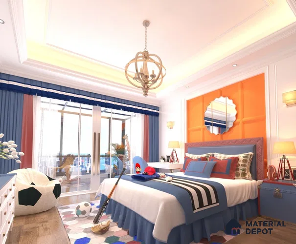 Orange Solid Colors Look CF 207 Fanta Chiffon 8 ft x 4 ft Matte Finish Decorative Laminate - 1 mm | Suitable for Living Room, Kitchen, Office