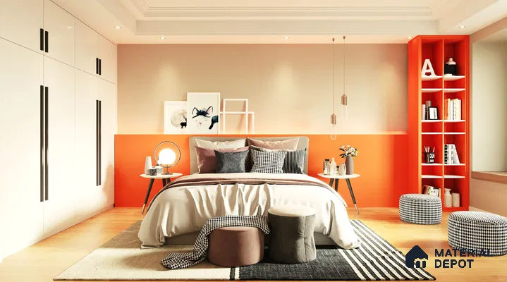 Orange Solid Colors Look CF 219 Autumn Chiffon 8 ft x 4 ft Matte Finish Decorative Laminate - 1 mm | Suitable for Living Room, Kitchen, Office