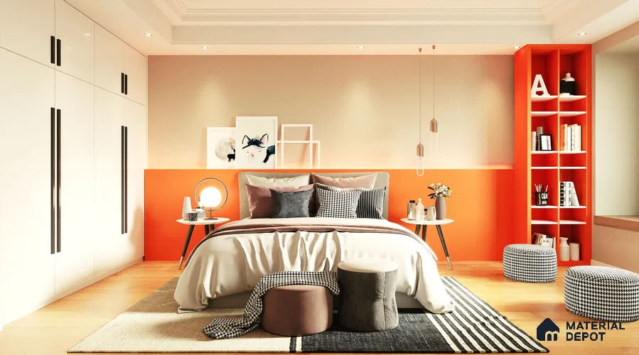 Orange Solid Colors Look CF 219 Autumn Chiffon 8 ft x 4 ft Matte Finish Decorative Laminate - 1 mm | Suitable for Living Room, Kitchen, Office