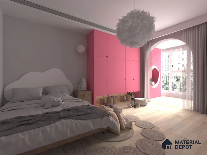 Pink Solid Colors Look CF 220 Hot Pink Chiffon 8 ft x 4 ft Matte Finish Decorative Laminate - 1 mm | Suitable for Living Room, Kitchen, Office