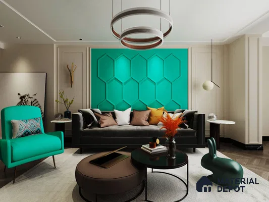 Green Solid Colors Look CF 224 Polynesia Chiffon 8 ft x 4 ft Matte Finish Decorative Laminate - 1 mm | Suitable for Living Room, Kitchen, Office