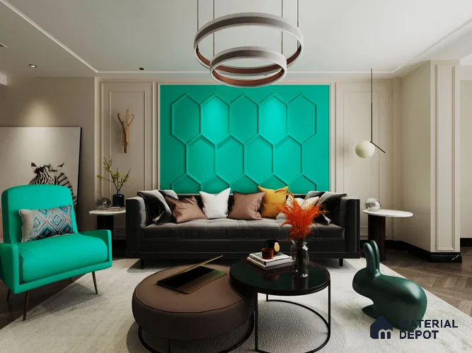 Green Solid Colors Look CF 224 Polynesia Chiffon 8 ft x 4 ft Matte Finish Decorative Laminate - 1 mm | Suitable for Living Room, Kitchen, Office