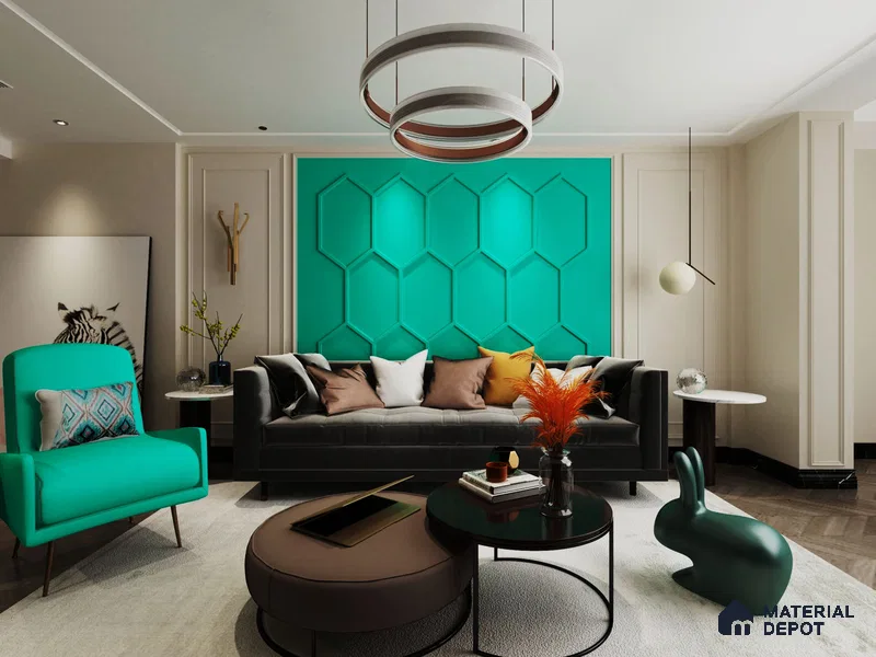 Green Solid Colors Look CF 224 Polynesia Chiffon 8 ft x 4 ft Matte Finish Decorative Laminate - 1 mm | Suitable for Living Room, Kitchen, Office