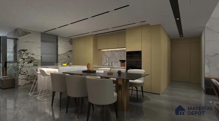 Beige Solid Colors Look CF 229 Country Beige Chiffon 8 ft x 4 ft Matte Finish Decorative Laminate - 1 mm | Suitable for Living Room, Kitchen, Office