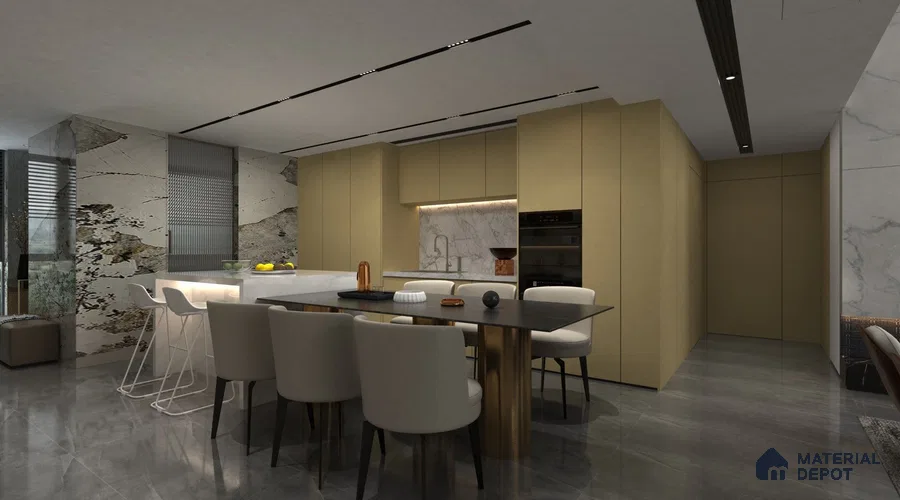 Beige Solid Colors Look CF 229 Country Beige Chiffon 8 ft x 4 ft Matte Finish Decorative Laminate - 1 mm | Suitable for Living Room, Kitchen, Office