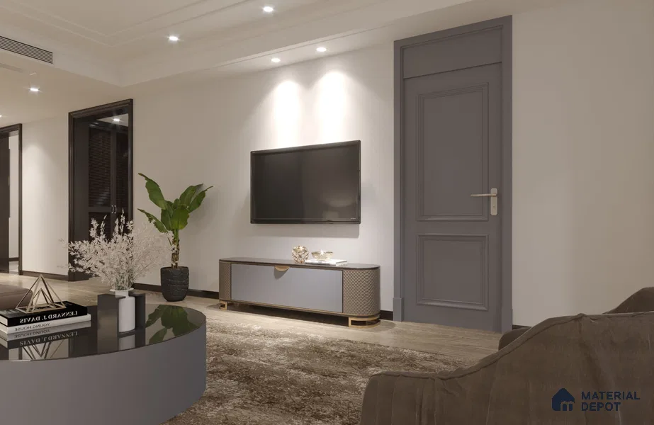 Grey Textured Solid Look CF 240 Chiffon 8 ft x 4 ft Texture Finish Decorative Laminate - 1 mm | Suitable for TV Unit, Wardrobe, Kitchen Cabinets