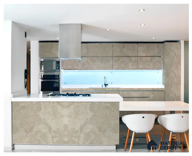 Beige Marble Look CF 301 Chiffon 8 ft x 4 ft Texture Finish Decorative Laminate - 1 mm | Suitable for TV Unit, Wardrobe, Kitchen Cabinets