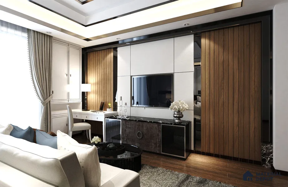 Wooden Look CF 477 8 ft x 4 ft Texture Finish Decorative Laminate - 1 mm | Suitable for TV Unit, Wardrobe, Kitchen Cabinets
