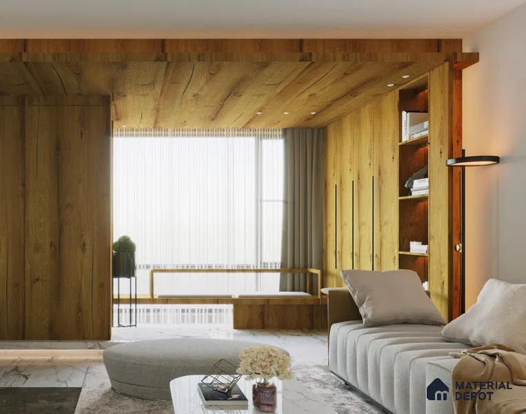 Wooden Look CF 483 8 ft x 4 ft Texture Finish Decorative Laminate - 1 mm | Suitable for TV Unit, Wardrobe, Kitchen Cabinets