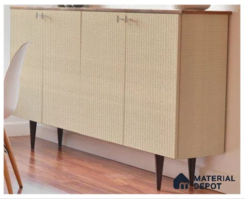 Ivory Fabric Look CF 73 Chiffon 8 ft x 4 ft Texture Finish Liner Laminate - 0.75 mm | Suitable for Wardrobe, Kitchen Cabinets