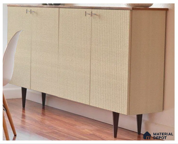 Ivory Fabric Look CF 73 Chiffon 8 ft x 4 ft Texture Finish Liner Laminate - 0.75 mm | Suitable for Wardrobe, Kitchen Cabinets