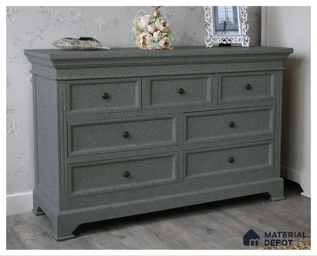 Grey Metallic Look CF 76 Chiffon 8 ft x 4 ft Texture Finish Liner Laminate - 0.75 mm | Suitable for Wardrobe, Kitchen Cabinets