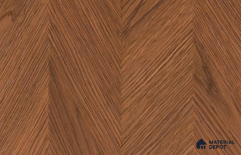 Brown Patterned Wood Look CO 628 Cheveron Oak 8 ft x 4 ft Texture Finish Decorative Laminate - 1 mm | Suitable for TV Unit, Wardrobe, Kitchen Cabinets