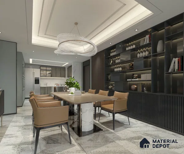 Grey Solid Colors Look Crystal 1104 8 ft x 4 ft High Gloss Finish Decorative Laminate - 1.25 mm | Suitable for Living Room, Kitchen, Office
