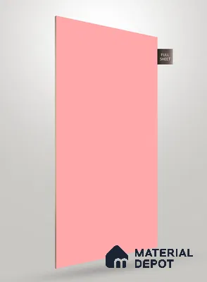 Pink Solid Colors Look Crystal 1121 8 ft x 4 ft High Gloss Finish Decorative Laminate - 1.25 mm | Suitable for Living Room, Kitchen, Office