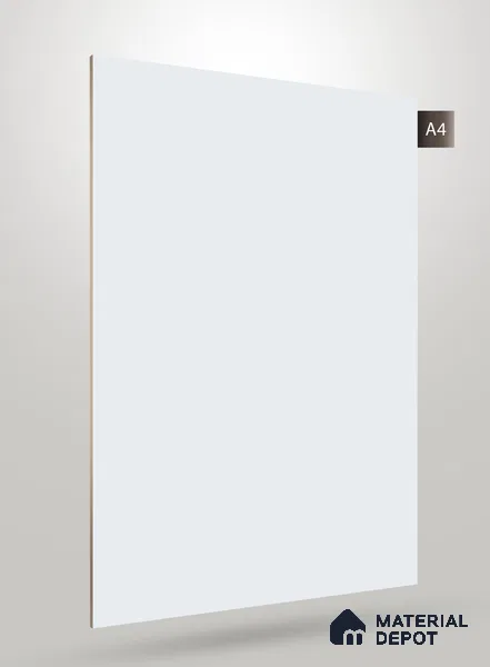 White Solid Colors Look Crystal 1130 8 ft x 4 ft High Gloss Finish Decorative Laminate - 1.25 mm | Suitable for Living Room, Kitchen, Office