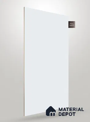 White Solid Colors Look Crystal 1130 8 ft x 4 ft High Gloss Finish Decorative Laminate - 1.25 mm | Suitable for Living Room, Kitchen, Office