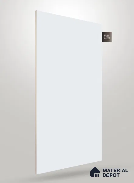 White Solid Colors Look Crystal 1130 8 ft x 4 ft High Gloss Finish Decorative Laminate - 1.25 mm | Suitable for Living Room, Kitchen, Office