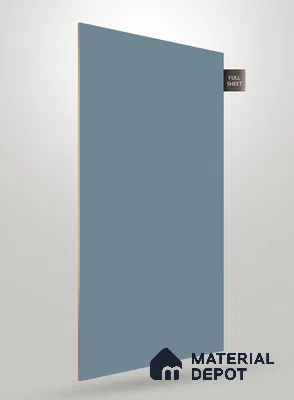 Blue Solid Colors Look Crystal 1132 8 ft x 4 ft High Gloss Finish Decorative Laminate - 1.25 mm | Suitable for Living Room, Kitchen, Office