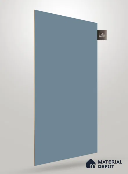 Blue Solid Colors Look Crystal 1132 8 ft x 4 ft High Gloss Finish Decorative Laminate - 1.25 mm | Suitable for Living Room, Kitchen, Office