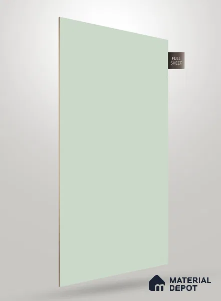 Green Solid Colors Look Crystal 1139 8 ft x 4 ft High Gloss Finish Decorative Laminate - 1.25 mm  | Suitable for Living Room, Kitchen, Office