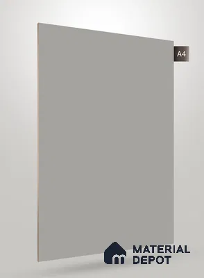 Grey Solid Colors Look Crystal 1154 8 ft x 4 ft High Gloss Finish Decorative Laminate - 1.25 mm | Suitable for Living Room, Kitchen, Office