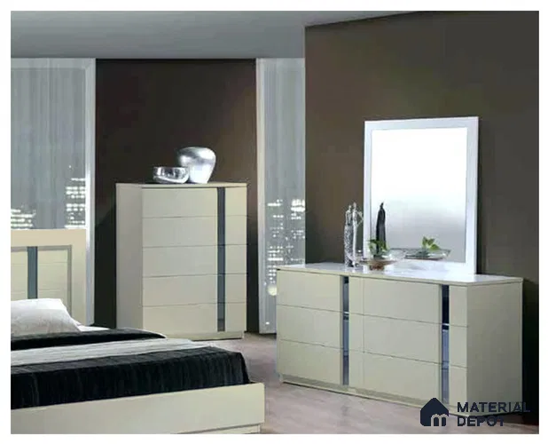 White Solid Colors Look Crystal 1165 8 ft x 4 ft High Gloss Finish Decorative Laminate - 1.25 mm | Suitable for Living Room, Kitchen, Office