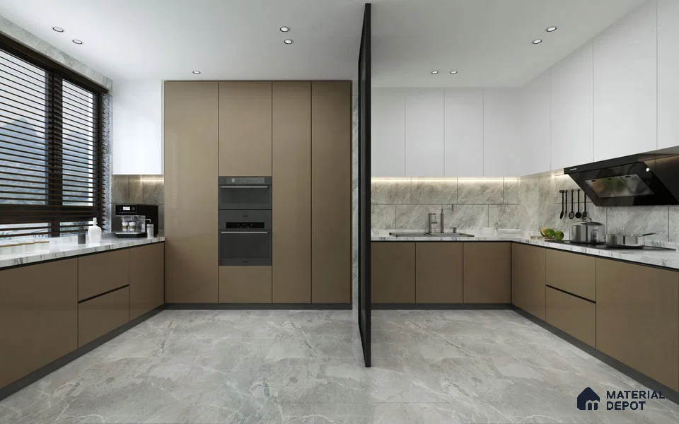 Brown Solid Colors Look Crystal 1168 8 ft x 4 ft High Gloss Finish Decorative Laminate - 1.25 mm | Suitable for Living Room, Kitchen, Office