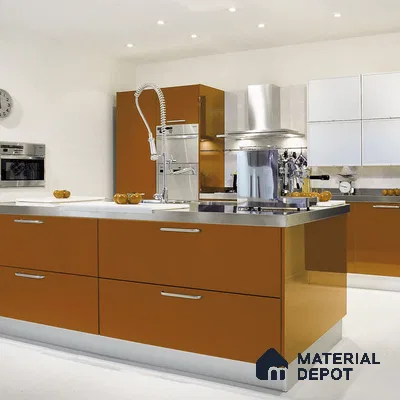 Brown Solid Colors Look Crystal 1172 8 ft x 4 ft High Gloss Finish Decorative Laminate - 1.25 mm | Suitable for Living Room, Kitchen, Office