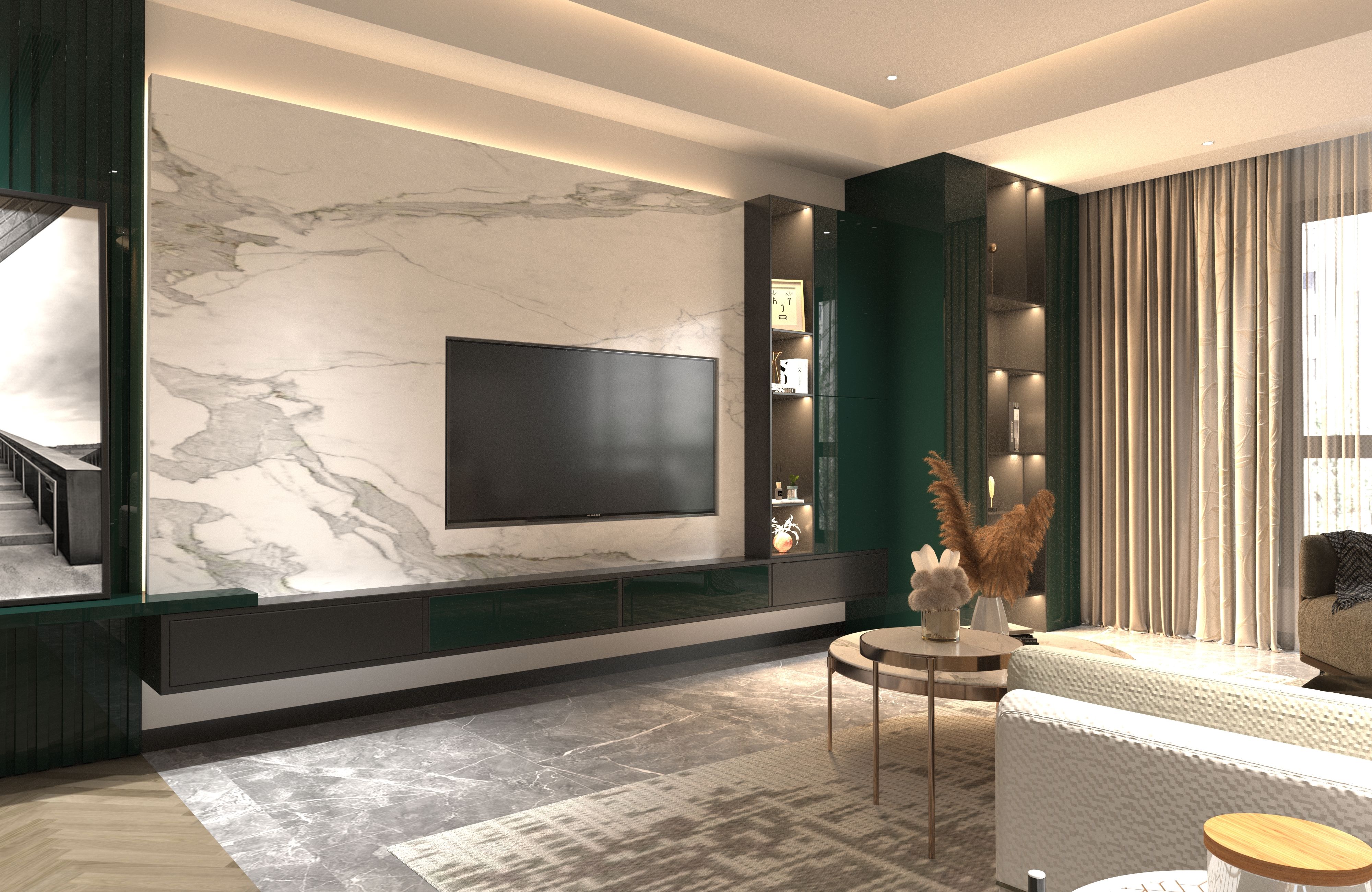 Green Solid Colors Look Crystal 1175 8 ft x 4 ft High Gloss Finish Decorative Laminate - 1.25 mm  | Suitable for Living Room, Kitchen, Office
