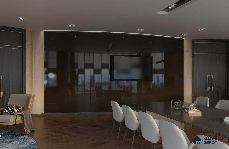 Black Solid Colors Look Crystal 1177 8 ft x 4 ft High Gloss Finish Decorative Laminate - 1.25 mm | Suitable for Living Room, Kitchen, Office