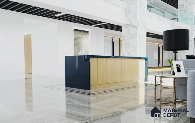 Blue Solid Colors Look Crystal 1184 8 ft x 4 ft High Gloss Finish Decorative Laminate - 1.25 mm | Suitable for Living Room, Kitchen, Office