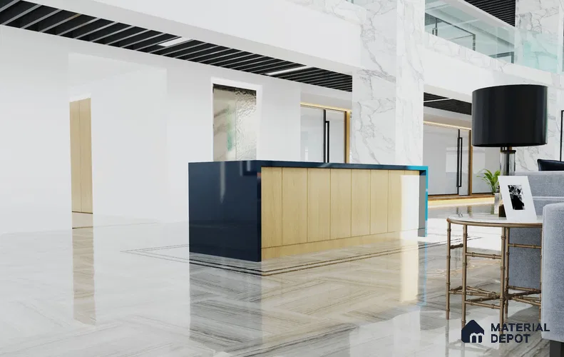 Blue Solid Colors Look Crystal 1184 8 ft x 4 ft High Gloss Finish Decorative Laminate - 1.25 mm | Suitable for Living Room, Kitchen, Office