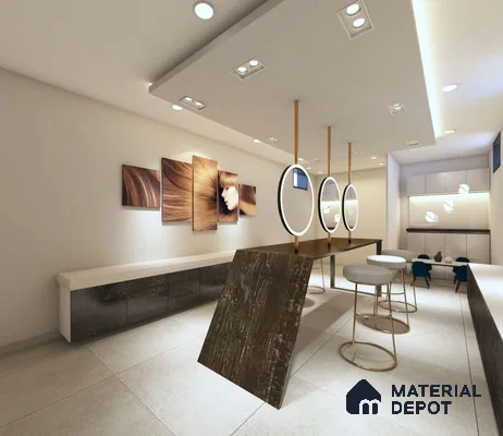 Stone Look Crystal 1211 8 ft x 4 ft High Gloss Finish Decorative Laminate - 1.25 mm | Suitable for TV Unit, Wardrobe, Kitchen Cabinets