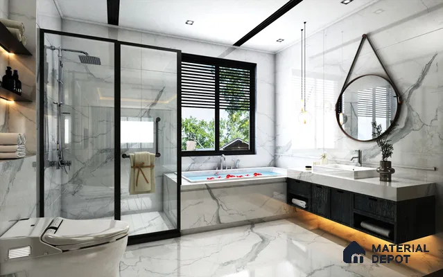Stone Look Crystal 1212 8 ft x 4 ft High Gloss Finish Decorative Laminate - 1.25 mm | Suitable for TV Unit, Wardrobe, Kitchen Cabinets