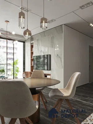 White Marble Look Crystal 1214 8 ft x 4 ft High Gloss Finish Decorative Laminate - 1.25 mm | Suitable for TV Unit, Wardrobe, Kitchen Cabinets