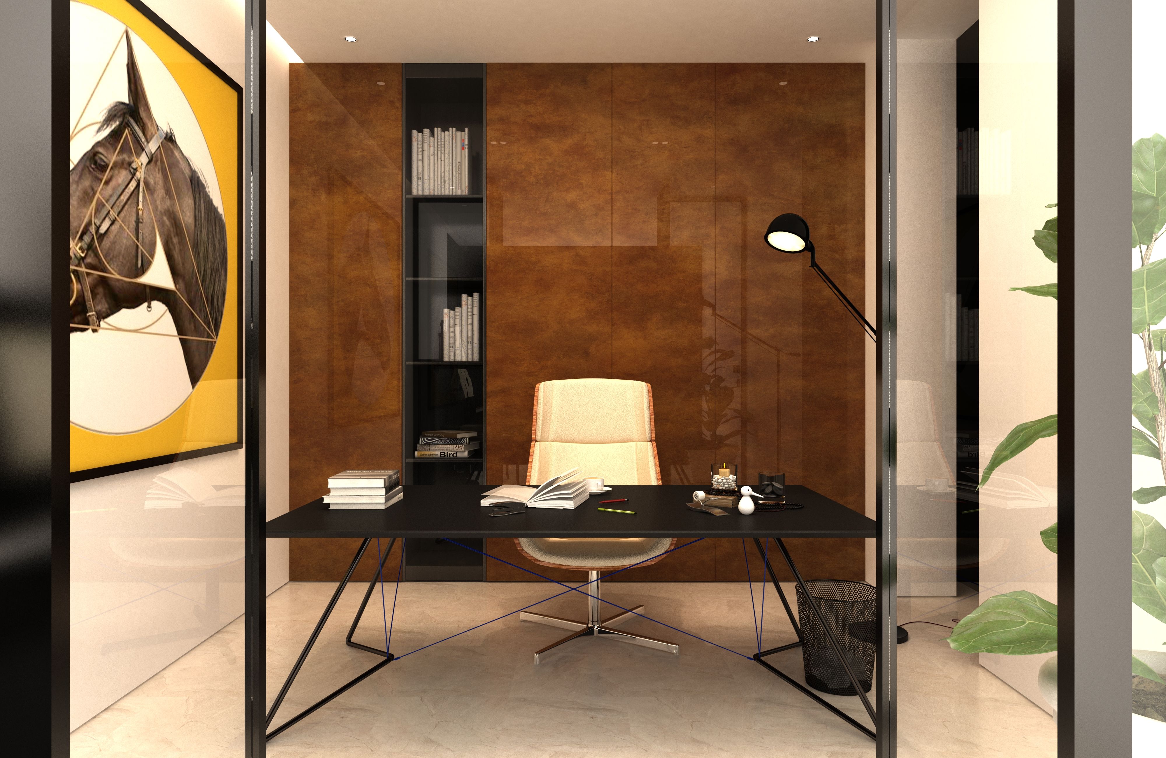 Brown Marble Look Crystal 1227 8 ft x 4 ft High Gloss Finish Decorative Laminate - 1.25 mm | Suitable for TV Unit, Wardrobe, Kitchen Cabinets
