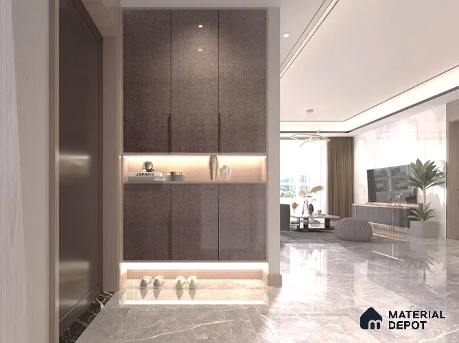 Brown Metallic Look Crystal 1259 8 ft x 4 ft High Gloss Finish Decorative Laminate - 1.25 mm | Suitable for TV Unit, Wardrobe, Kitchen Cabinets