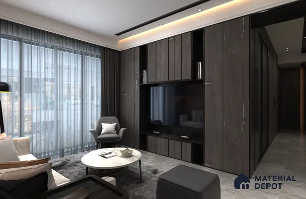 Wooden Look CRYSTAL 1262 8 ft x 4 ft High Gloss Finish Decorative Laminate - 1.25 mm | Suitable for TV Unit, Wardrobe, Kitchen Cabinets